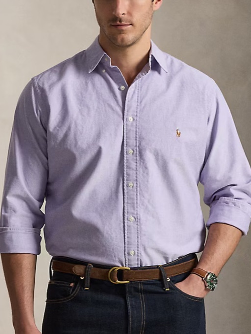 Polo Ralph lauren Men's Lavender Oxford Button-Down Shirt